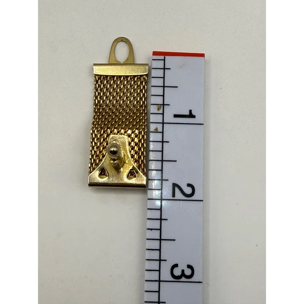 Anson Vintage Gold Tone Wrap Around Mesh Cufflinks Tigers Eye Stone Rectangular